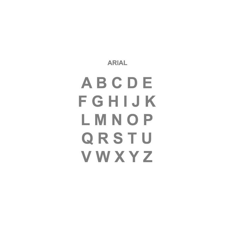 Customized Arial alphabet
