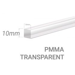 Barre carré PMMA Incolore 10x10mm