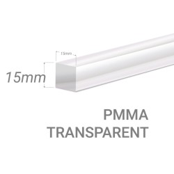 Clear Acrylic square bar 15x15mm