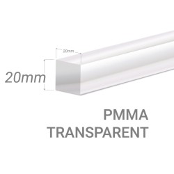 Clear Acrylic square bar 20x20mm