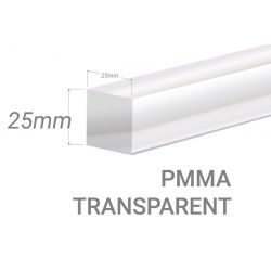 Clear Acrylic square bar 25x25mm