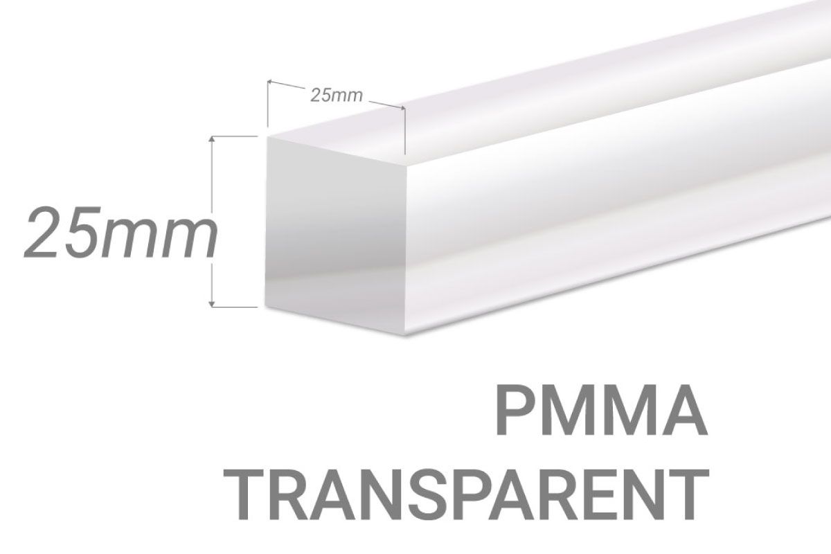 plexiglass Bar carré 20 x 20 mm longeur 500 mm transparente Barres carrées acrylique 
