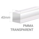 Colorless Acrylic square bar 25x25mm