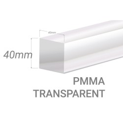 Clear Acrylic square bar 40x40mm