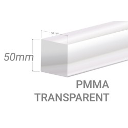 Colorless Acrylic square bar 50x50mm