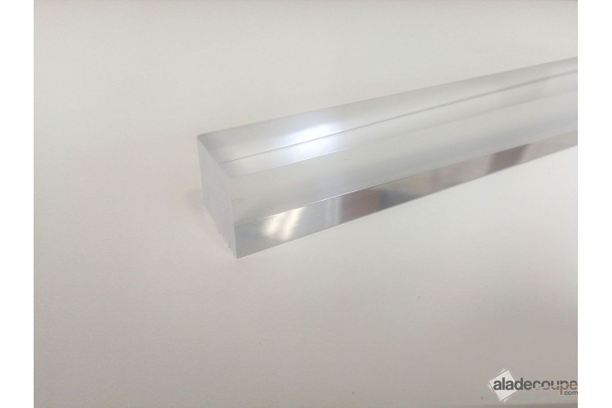 plexiglass 15 x 15 mm longeur 1000 mm transparente Bar carré Barres carrées acrylique 