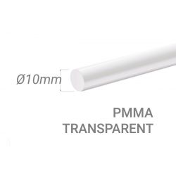 Bâton PMMA Incolore Diam. 10mm