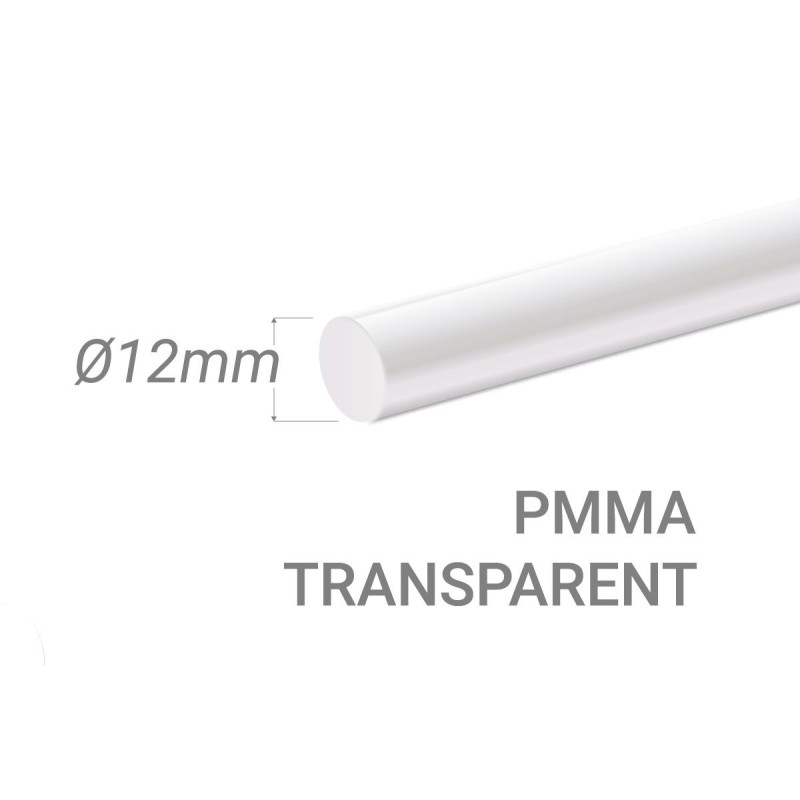 Bâton PMMA Incolore Diam. 12mm