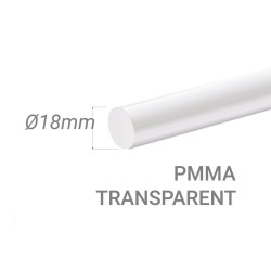 Bâton PMMA Incolore Diam. 18mm