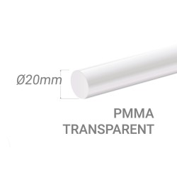 Bâton PMMA Incolore Diam. 20mm