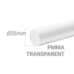Bâton PMMA Incolore Diam. 35mm