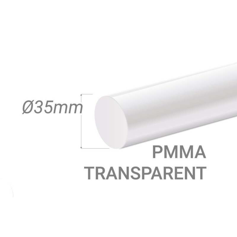 Bâton PMMA Incolore Diam. 35mm