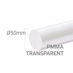 Bâton PMMA Incolore Diam. 50mm