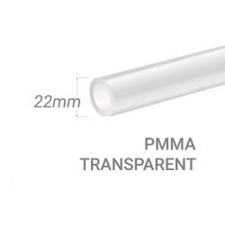 Clear PMMA Tube 22x3mm