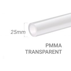 Clear PMMA Tube 25x3mm