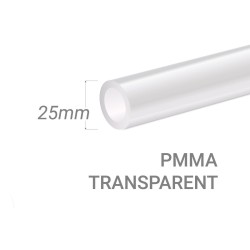 Clear PMMA Tube 25x3mm