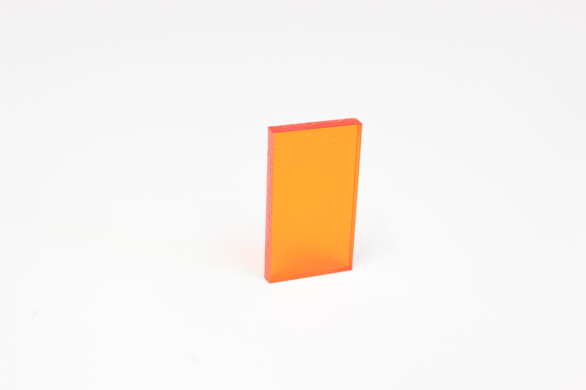 Plaque plexiglass transparent orange brillant sur mesure coulé 3mm