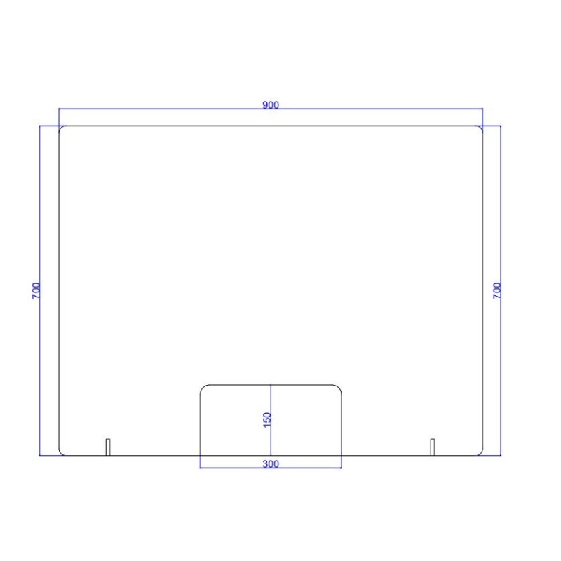 Vitre de protection avec passe documents