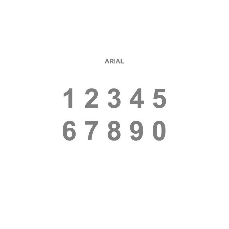 Chiffres Arial sur-mesure